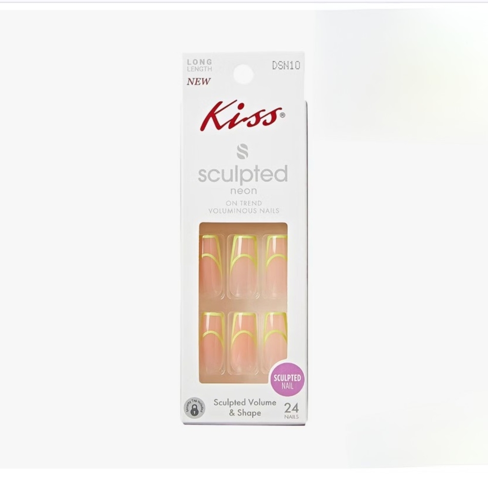 Kiss Neon Sculpted Nails with Yellow Highlights